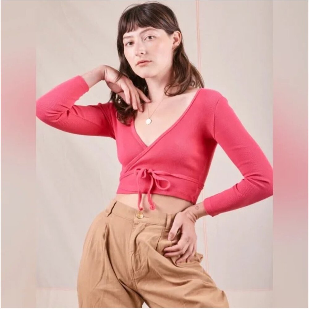 Big Bud Press Wrap Top | Hot Pink | Size M/L